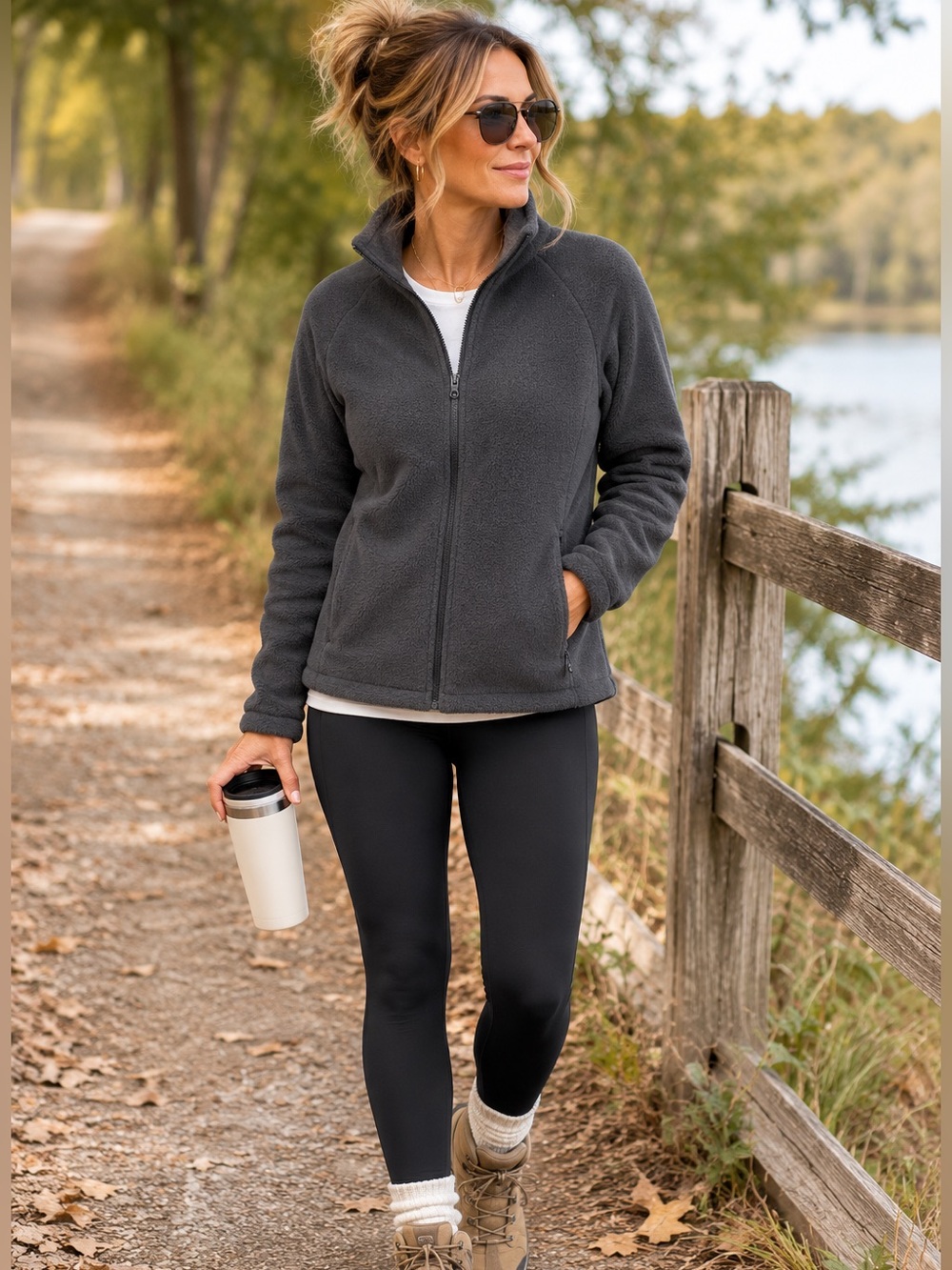 Columbia Women’s Medium Charcoal Gray Interchange Full Zip Fleece Jacket
